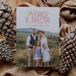 Classic Merry & Bright Photo Holiday Kaart