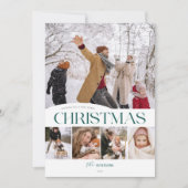 Classic Merry Christmas 5 foto Kerst Kaart (Voorkant)