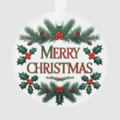 Classic Merry Christmas Acrylic Circle Ornament (voorkant)
