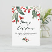 Classic Merry Christmas Card with Warm Winter Wish Kaart (Staand voorkant)