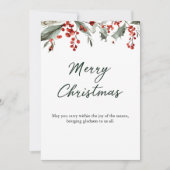 Classic Merry Christmas Card with Warm Winter Wish Kaart (Voorkant)