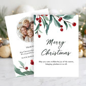 Classic Merry Christmas Card with Warm Winter Wish Kaart