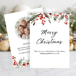 Classic Merry Christmas Card with Warm Winter Wish Kaart