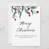 Classic Merry Christmas Card with Warm Winter Wish Kaart (Voorkant)