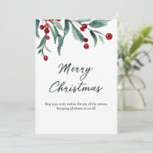 Classic Merry Christmas Card with Warm Winter Wish Kaart (Staand voorkant)