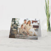 Classic Merry Christmas Custom Family Foto Feestdagen Kaart (Voorkant)