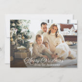 Classic Merry Christmas Custom Photo Feestdagenkaart (Voorkant)