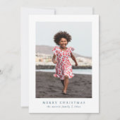 Classic Merry Christmas Dot Print vakantiefoto Feestdagenkaart (Voorkant)