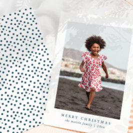 Classic Merry Christmas Dot Print vakantiefoto Feestdagenkaart