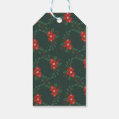 Classic Merry Christmas Floral Gift Labels Cadeaulabel (Achterkant)