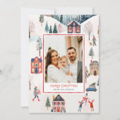 Classic Merry Christmas Foto Wenskaart Kaart (Voorkant)