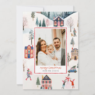 Classic Merry Christmas Foto Wenskaart Kaart