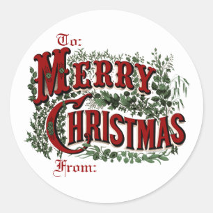 Classic Merry Christmas Gift Label Stickers
