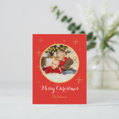 Classic Merry Christmas Golden Glitter Feestdagenkaart (Staand voorkant)