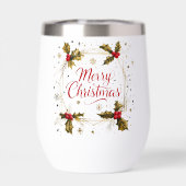 Classic Merry Christmas Kaart met Holly Design (Achterkant)