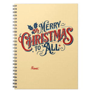 Classic Merry Christmas naar alle feestelijke vaka Notitieboek