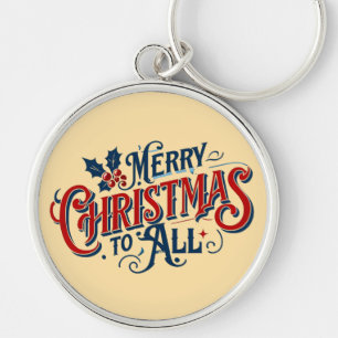 Classic Merry Christmas naar alle feestelijke vaka Sleutelhanger