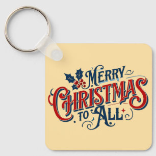 Classic Merry Christmas naar alle feestelijke vaka Sleutelhanger
