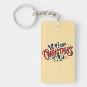 Classic Merry Christmas naar alle feestelijke vaka Sleutelhanger