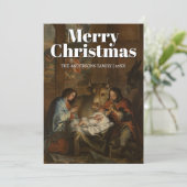 Classic Merry Christmas Nativity Quellinus Feestdagenkaart (Staand voorkant)