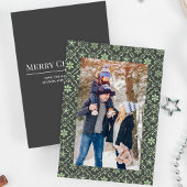 Classic Merry Christmas One Photo Snowflake Feestdagenkaart