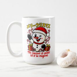 Classic Merry Christmas Snowman Mug Elegant Festiv Koffiemok