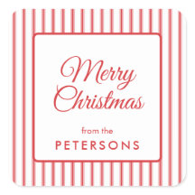 Classic Merry Christmas Square Sticker