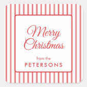 Classic Merry Christmas Square Sticker (Voorkant)