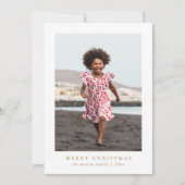 Classic Merry Christmas Stippen Vakantie Fotokaart Feestdagenkaart (Voorkant)