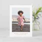 Classic Merry Christmas Stippen Vakantie Fotokaart Feestdagenkaart (Staand voorkant)