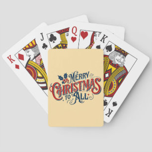 Classic Merry Christmas to All - Feestelijke feest Pokerkaarten