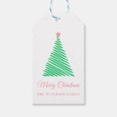 Classic Merry Christmas Tree Gift Label Cadeaulabel (Voorkant)