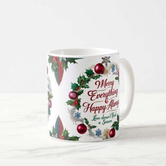 Classic “Merry Everything & Happy Always”  Koffiemok (Voorkant rechts)