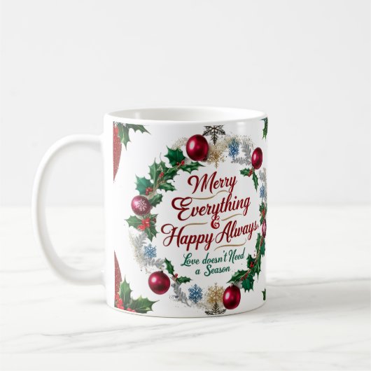 Classic “Merry Everything & Happy Always”  Koffiemok (Links)