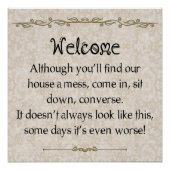 Classic Messy House Apology Poster (Voorkant)