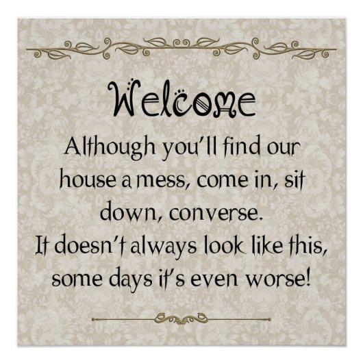 Classic Messy House Apology Poster (Voorkant)