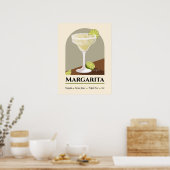 Classic Mexican Margarita with Salt Rim Recipe Art Poster (Keuken)