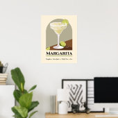 Classic Mexican Margarita with Salt Rim Recipe Art Poster (Thuiskantoor)