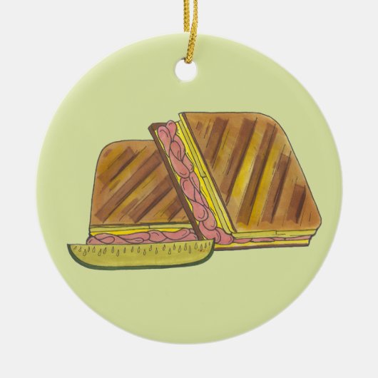 Classic Miami Cuban Sandwich Ham Pork Swiss Cheese Keramisch Ornament (Voorkant)
