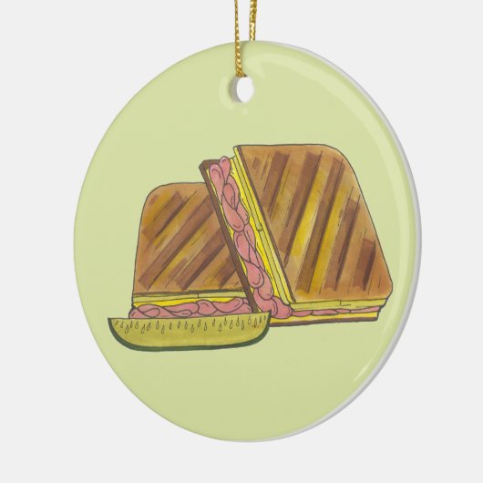 Classic Miami Cuban Sandwich Ham Pork Swiss Cheese Keramisch Ornament (Links)