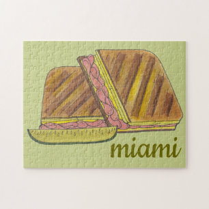 Classic Miami Cuban Sandwich Ham Pork Swiss Cheese Legpuzzel