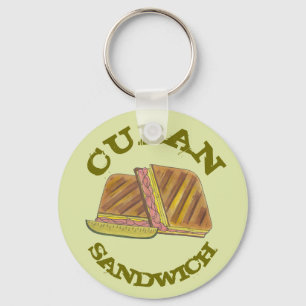 Classic Miami Cuban Sandwich Ham Pork Swiss Cheese Sleutelhanger