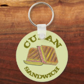 Classic Miami Cuban Sandwich Ham Pork Swiss Cheese Sleutelhanger (Voorkant)
