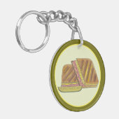 Classic Miami Cuban Sandwich Ham Pork Swiss Cheese Sleutelhanger (Voorkant Links)