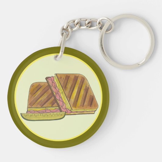 Classic Miami Cuban Sandwich Ham Pork Swiss Cheese Sleutelhanger (Achterkant)