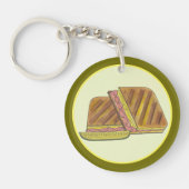 Classic Miami Cuban Sandwich Ham Pork Swiss Cheese Sleutelhanger (Voorkant)