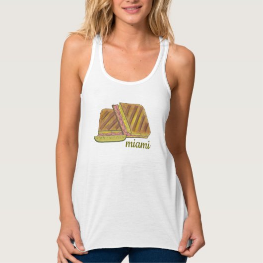 Classic Miami Cuban Sandwich Ham Pork Swiss Cheese Tanktop (Voorkant)
