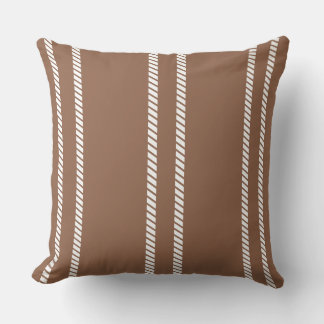Classic Mid-tone Brown with Stripes Throw Pillow Kussen