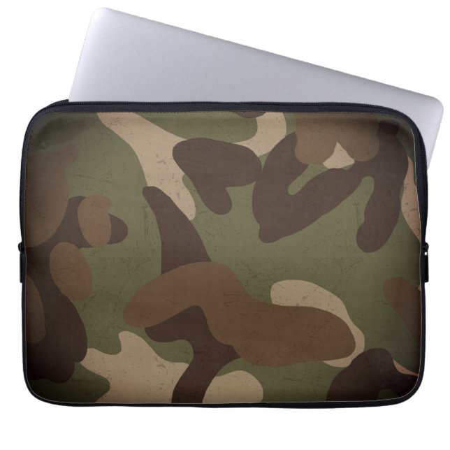 Classic Military Camouflage Pattern Laptop Sleeve (Voorkant)