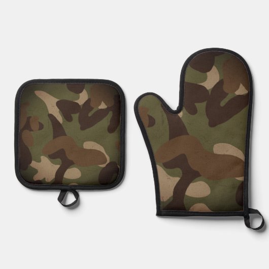 Classic Military Camouflage Pattern Ovenwant & Pannenlap Set (Voorkant)